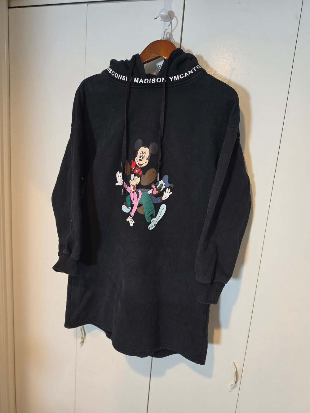 Disney Mickey Mouse and Friends Black Longline Hooded Sweatshirt